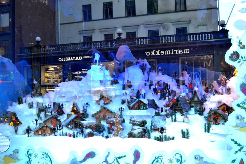 Хельсинки Новогодняя витрина Сказочный город